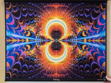 Load image into Gallery viewer, UV psychedelic fractal infinity tapestry by Crealab108
