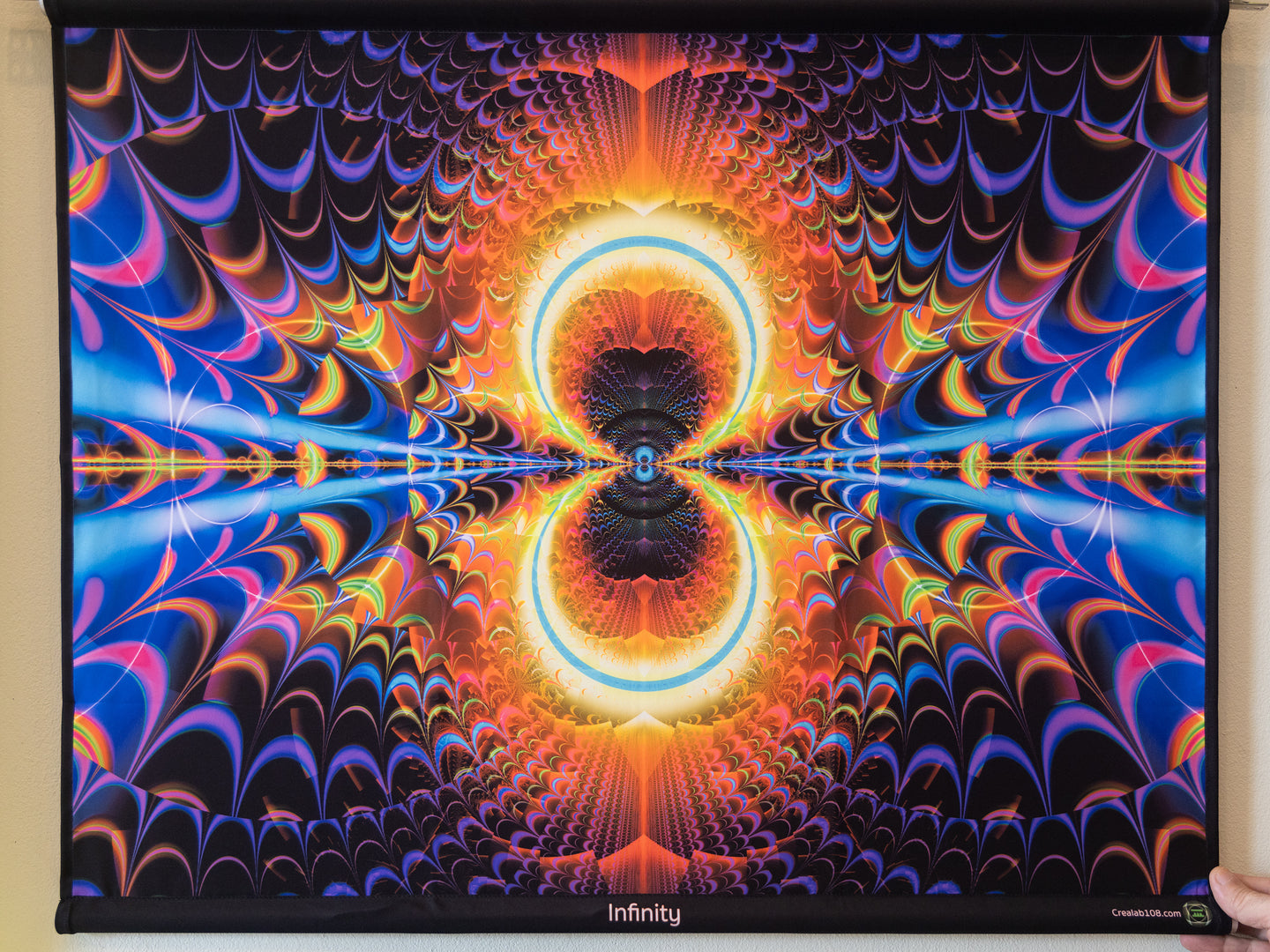 UV psychedelic fractal infinity tapestry by Crealab108