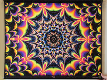 Charger l&#39;image dans la galerie, UV psychedelic fractal tapestries home parties festival decor by Crealab108 koh Pha ngan
