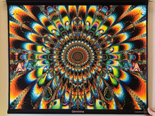 Load image into Gallery viewer, UV psychedelic fractal tapestry by Crealab108 party home festival decor
