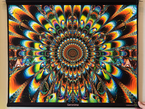 UV psychedelic fractal tapestry by Crealab108 party home festival decor