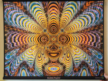 Load image into Gallery viewer, UV psychedelic fractal tapestry wall hanging backdrop ultra violet festival decoration by crealab108 koh pha ngan
