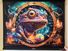 Load image into Gallery viewer, UV psychedelic frog tapestry by Crealab108
