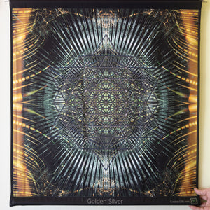 UV tapestry black light ultra violet Mandala sacred geometry fractal