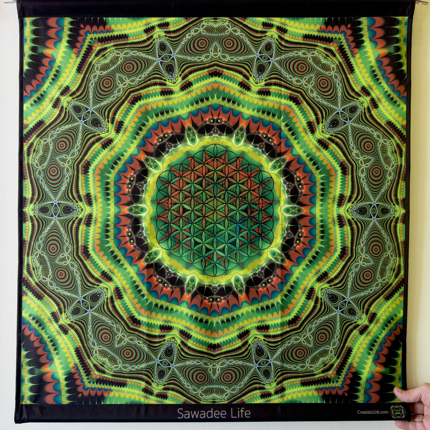 V tapestry psychedelic fractal mandala and sacred geometry