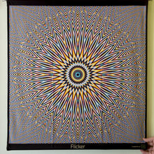 Charger l&#39;image dans la galerie, Flicker UV Psychedelic Geometry Tapestry by Crealab108 Koh Pha Ngan
