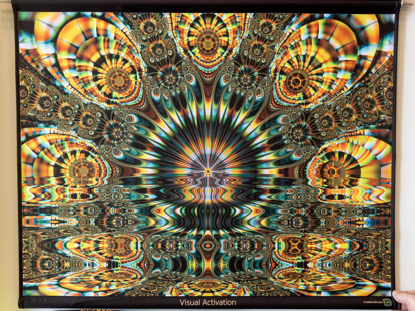 Visual Activation UV Psychedelic Fractal Tapestry