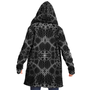 The Grid Cosmic Fractal Cloak ,Hoodie Blanket, Psychedelic Hooded, Festival Blanket