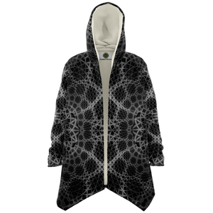 The Grid Cosmic Fractal Cloak ,Hoodie Blanket, Psychedelic Hooded, Festival Blanket