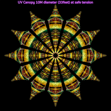 Load image into Gallery viewer, Ayamantra UV Stretch Fractal Canopy Mandala 12/24 Petals 10Meter/33 Feet diameter (Copy) Ayamantra UV Stretch Fractal Canopy Mandala 12/24 Petals 10Meter/33 Feet diameter (Copy) Crealab108
