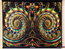 Load image into Gallery viewer, Cameleon Trippy UV Psychedelic Fractal Tapestry
