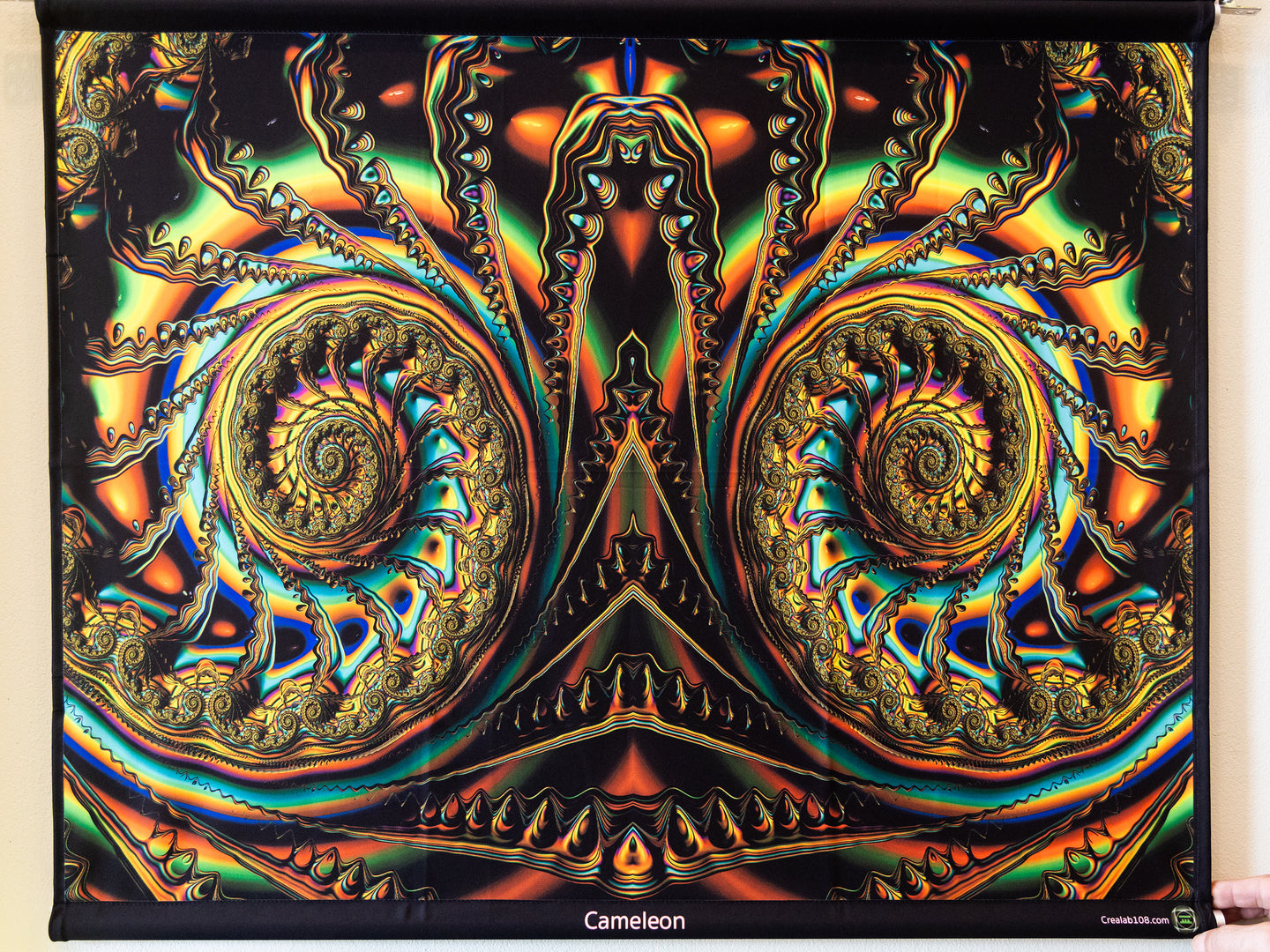 Cameleon Trippy UV Psychedelic Fractal Tapestry