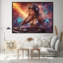 Load image into Gallery viewer, UV tapestry Daniela steam-punk dj drive dance floor by Crealab108
