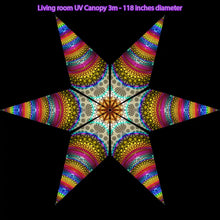 Load image into Gallery viewer, Experimental Area - Living Room Fractal UV Canopy Tapestry Black Light Home Decor Experimental Area - Living Room Fractal UV Canopy Tapestry Black Light Home Ceiling Decor Crealab108

