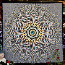 Charger l&#39;image dans la galerie, Flicker UV Psychedelic Geometry Tapestry by Crealab108 Koh Pha Ngan
