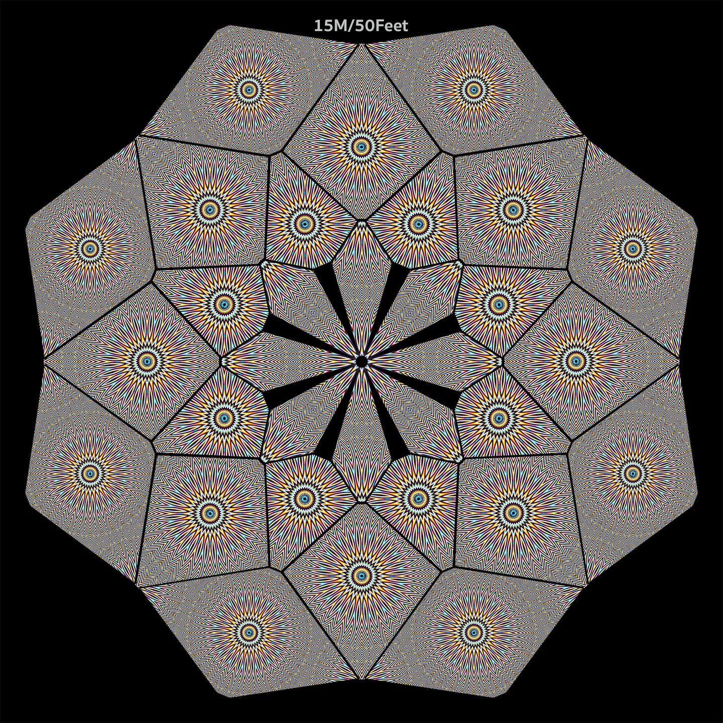 Flicker UV Canopy Set A B C D - trippy psychedelic festival party decor