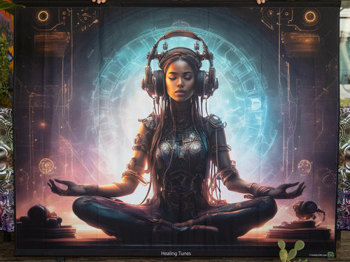 UV tapestry yoga steampunk healing sound meditation