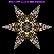 Load image into Gallery viewer, Organic - Living Room Fractal UV Canopy Tapestry Black Light Home Decor Organic - Living Room Fractal UV Canopy Tapestry Black Light ceiling Home Decor Crealab108
