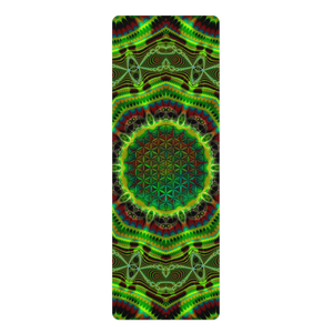 Printed Rubber Yoga Mat psychelelic Mandala fractal Koh Pha-Ngan Crealab108 psychedelic