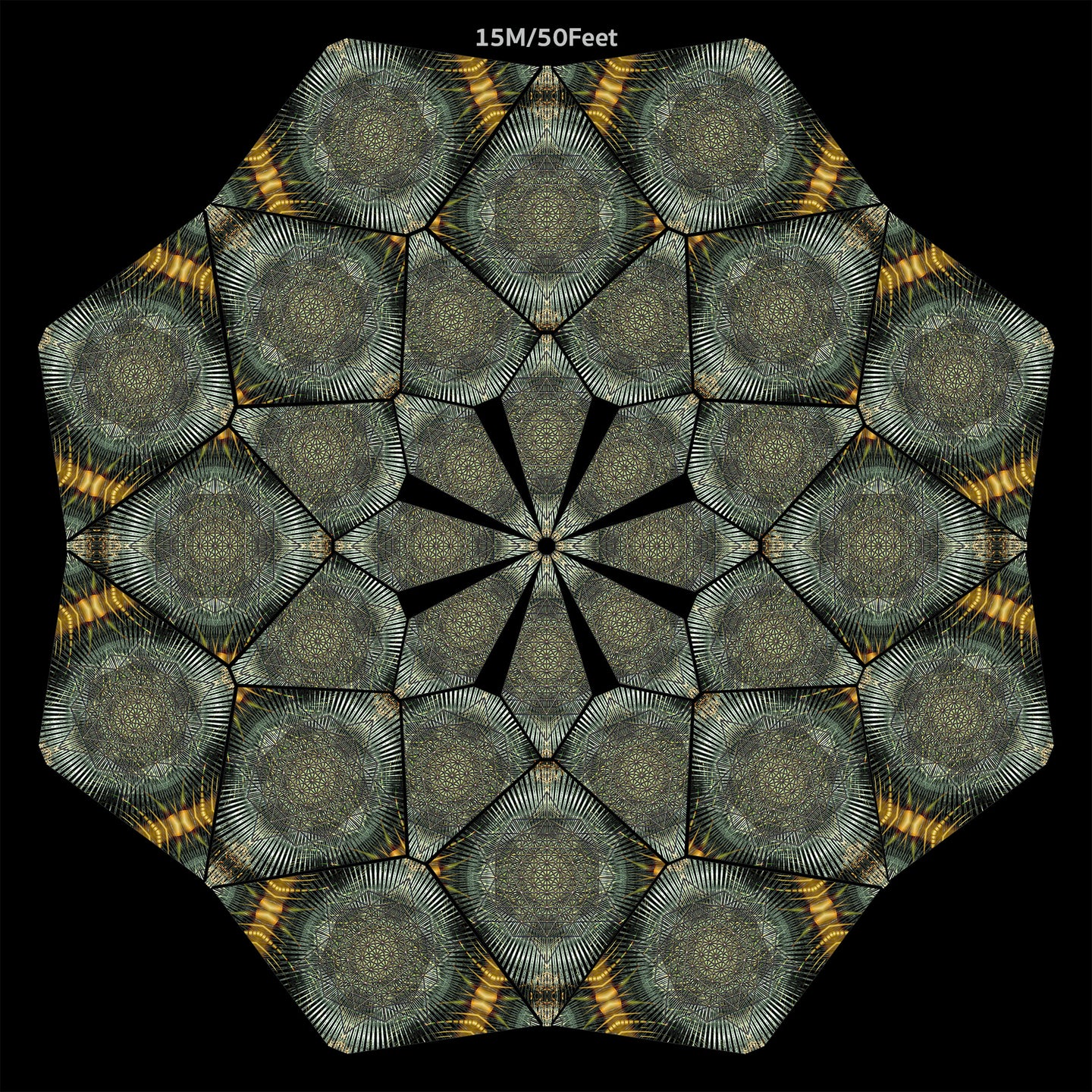 Silvery UV Canopy Set A B C D - trippy psychedelic festival party decor