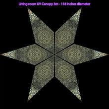 Load image into Gallery viewer, Silvery - Living Room Fractal UV Canopy Tapestry Black Light Home Decor Silvery - Living Room Fractal UV Canopy Tapestry Black Light ceiling Home Decor Crealab108
