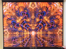Load image into Gallery viewer, Spectral Lake UV Psychedelic Fractal Tapestry
