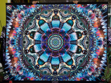 Load image into Gallery viewer, Unison UV trippy psychedelic fractal trippy mandala tapestry by Crealab108 Koh Pha Ngan

