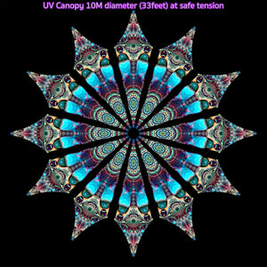 Uv Psychedelic fractal mandala trippy canopy by crealab108 koh pha ngan