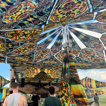 Load image into Gallery viewer, Visual Activation UV canopy 15 meter diameter by Crealab108 Koh Phangan festival and psychedelic fractal parties decor
