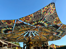 Load image into Gallery viewer, Visual Activation UV canopy 15 meter diameter by Crealab108 Koh Phangan festival and psychedelic fractal parties decor
