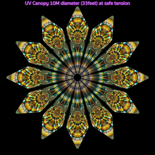Load image into Gallery viewer, Visual Activation UV Fractal Canopy Mandala 12/24 Petals 10Meter/33 Feet diameter Visual Activation UV Fractal Canopy Mandala 12/24 Petals 10Meter/33 Feet diameter Crealab108
