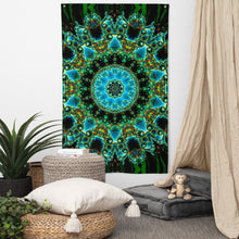 Load image into Gallery viewer, Borealis Tapestry - Psychedelic Sacred Geometry Trippy Fractal Mandala Wall Hanging Party Backdrop
