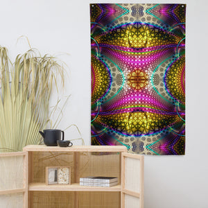 Experiemtal Area Tapestry - Psychedelic Sacred Geometry Trippy Fractal Mandala Wall Hanging Party Backdrop