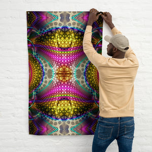 Experiemtal Area Tapestry - Psychedelic Sacred Geometry Trippy Fractal Mandala Wall Hanging Party Backdrop