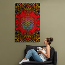 Load image into Gallery viewer, Life Code Tapestry - Psychedelic Sacred Geometry Trippy Fractal Mandala Wall Hanging Party Backdrop
