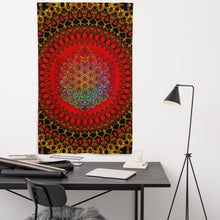 Load image into Gallery viewer, Life Code Tapestry - Psychedelic Sacred Geometry Trippy Fractal Mandala Wall Hanging Party Backdrop
