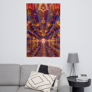 Spectral Lake Tapestry - Psychedelic Sacred Geometry Trippy Fractal Mandala Wall Hanging Party Backdrop