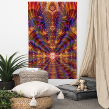 Load image into Gallery viewer, Spectral Lake Tapestry - Psychedelic Sacred Geometry Trippy Fractal Mandala Wall Hanging Party Backdrop
