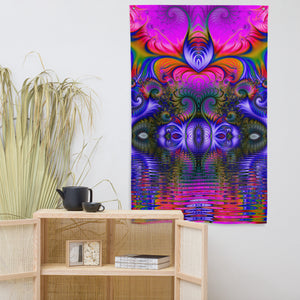 Sweet Lake Tapestry - Psychedelic Sacred Geometry Trippy Fractal Mandala Wall Hanging Party Backdrop