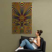 Load image into Gallery viewer, Dance for Sun Tapestry - Psychedelic Sacred Geometry Trippy Fractal Mandala Wall Hanging Party Backdrop
