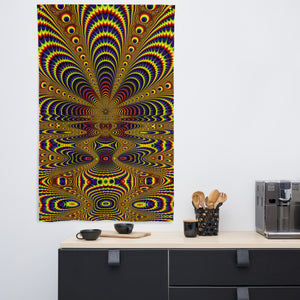Dance for Sun Tapestry - Psychedelic Sacred Geometry Trippy Fractal Mandala Wall Hanging Party Backdrop