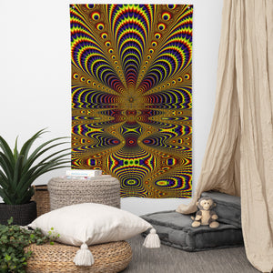 Dance for Sun Tapestry - Psychedelic Sacred Geometry Trippy Fractal Mandala Wall Hanging Party Backdrop