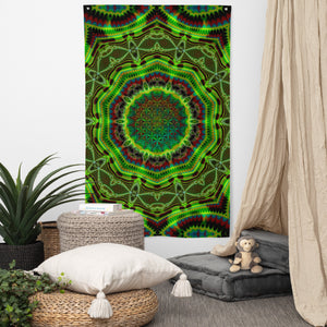 Sawadee Tapestry - Psychedelic Sacred Geometry Trippy Fractal Mandala Wall Hanging Party Backdrop