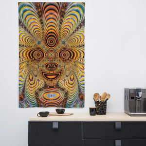 Bubble Ruptor Tapestry - Psychedelic Sacred Geometry Trippy Fractal Mandala Wall Hanging Party Backdrop