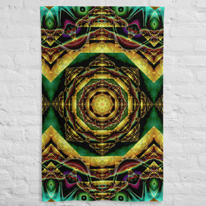 Psychedelic Fractal and sacred geometry Mandala trippy tapestry for Healing meditation by crealab108 koh Pha-ngan yoga festival decoration