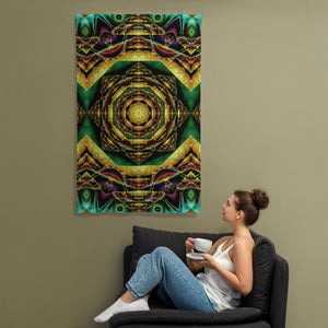 Ayamantra Tapestry - Psychedelic Sacred Geometry Trippy Fractal Mandala Wall Hanging Party Backdrop