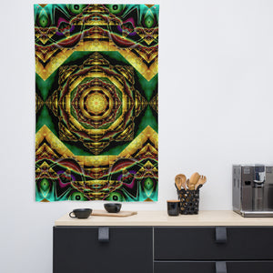 Ayamantra Tapestry - Psychedelic Sacred Geometry Trippy Fractal Mandala Wall Hanging Party Backdrop