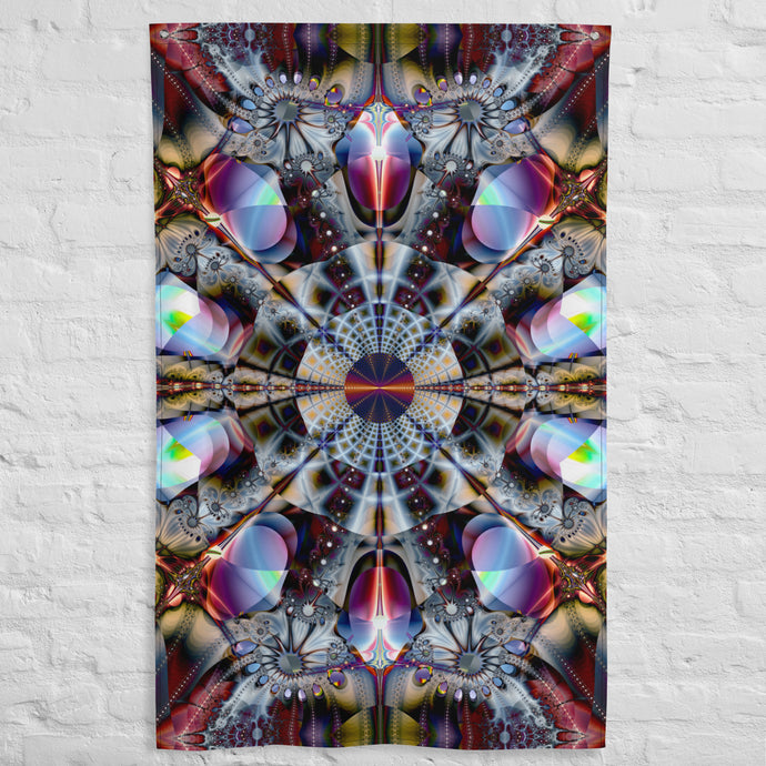 Psychedelic Fractal and sacred geometry Mandala trippy tapestry for Healing meditation by crealab108 koh Pha-ngan yoga festival decoration