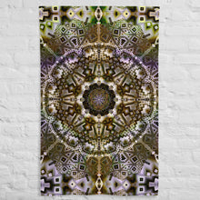 Charger l&#39;image dans la galerie, Psychedelic Fractal and sacred geometry Mandala trippy tapestry for Healing meditation by crealab108 koh Pha-ngan yoga festival decoration
