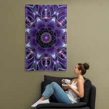 Load image into Gallery viewer, Spectral Lotus Tapestry - Psychedelic Sacred Geometry Trippy Fractal Mandala Wall Hanging Party Backdrop
